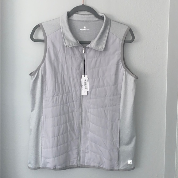 Bette and Court gray zip up vest Large - Picture 1 of 4